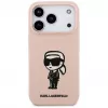 Karl Lagerfeld silikona maciņš iPhone 17 Pro ar MagSafe, KL Sketch & Logo, rozā