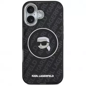 Karl Lagerfeld Apple iPhone 17 Silikona Maciņš ar MagSafe KL Head Logo Melns
