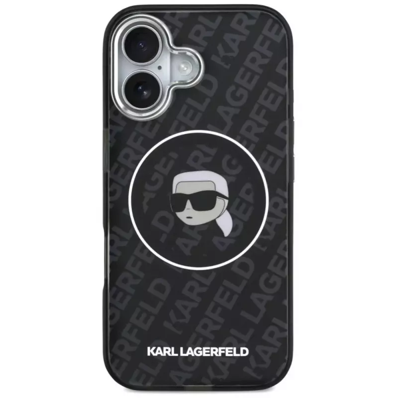 Karl Lagerfeld Apple iPhone 17 Silikona Maciņš ar MagSafe KL Head Logo Melns