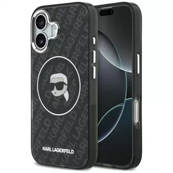 Karl Lagerfeld Apple iPhone 17 Silikona Maciņš ar MagSafe KL Head Logo Melns