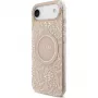 Guess Apple iPhone 17 Air Silikona Maciņš ar MagSafe Flowers Allover un Pērļu Siksniņu Rozā