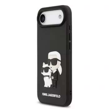 Karl Lagerfeld Apple iPhone 13 Pro 3D Gumijas Karl and Choupette Maciņš Melns