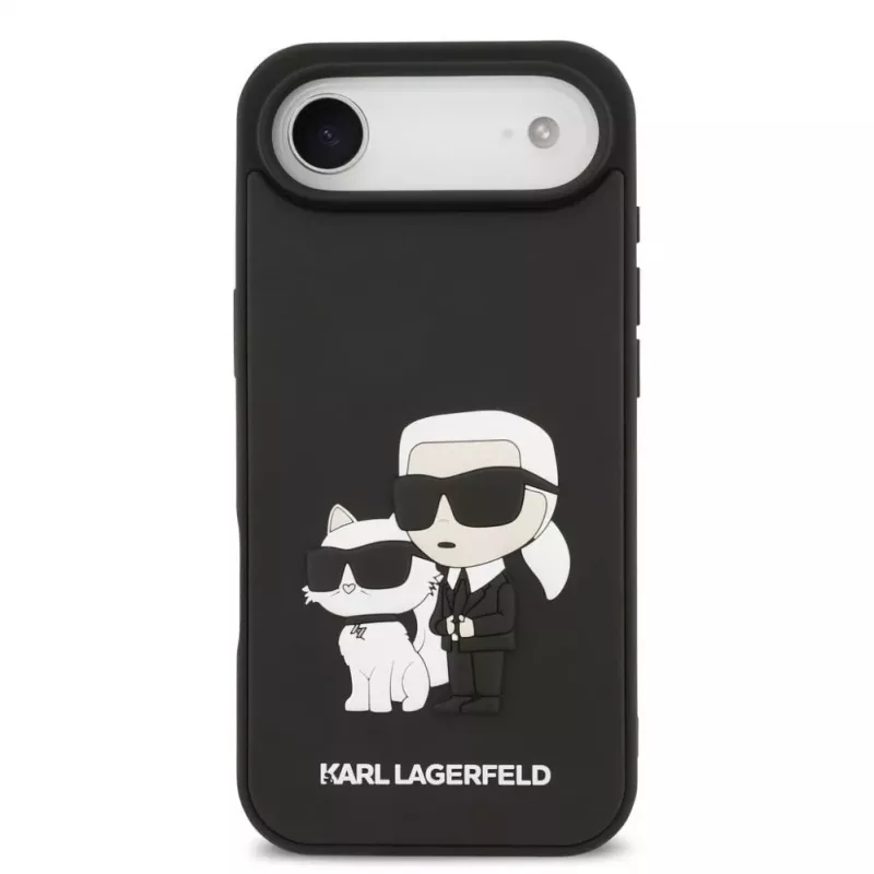 Karl Lagerfeld Apple iPhone 13 Pro 3D Gumijas Karl and Choupette Maciņš Melns
