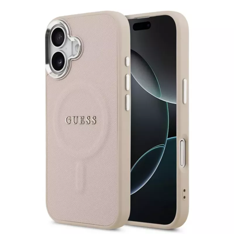 Guess Apple iPhone 17 PU Saffiano MagSafe Maciņš Rozā