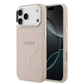 Guess Apple iPhone 17 Pro Silikona Maciņš ar MagSafe Classic Logo Rozā