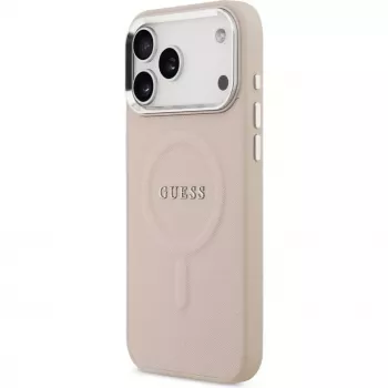 Guess Apple iPhone 17 Pro Max Silikona Maciņš ar MagSafe Classic Logo Rozā