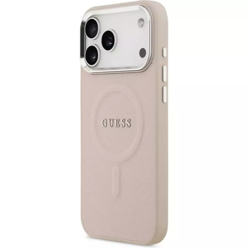 Guess Apple iPhone 17 Pro Max Silikona Maciņš ar MagSafe Classic Logo Rozā