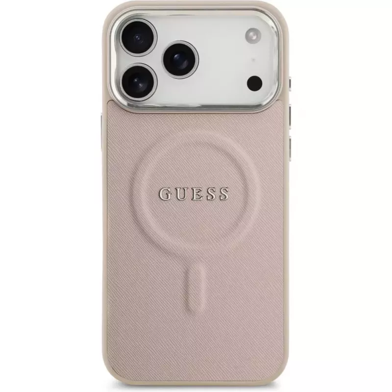 Guess Apple iPhone 17 Pro Max Silikona Maciņš ar MagSafe Classic Logo Rozā