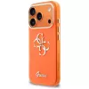 Guess IML 4G Script Metal Case for iPhone 15 Pro - Orange