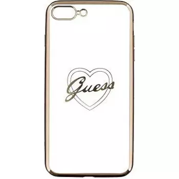 Guess Apple iPhone 7 Plus / 8 Plus Apple Heart TPU Maciņš Zelts