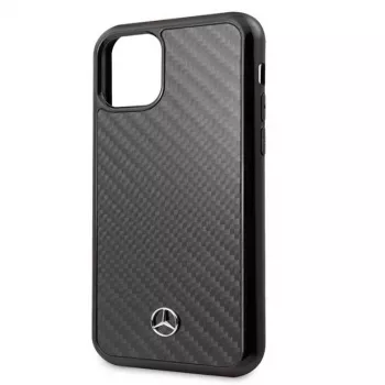 Mercedes-Benz Apple iPhone 11 Pro Max cietais maciņš āda oglekļa šķiedra melns