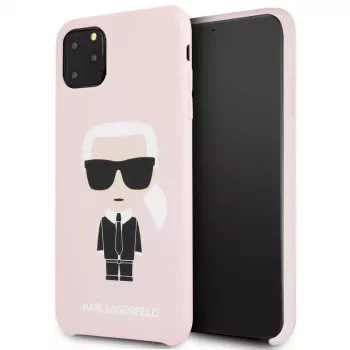 Karl Lagerfeld Apple iPhone 11 Pro Max Silikona Pilna Korpusa Ikonic Pink Rozā