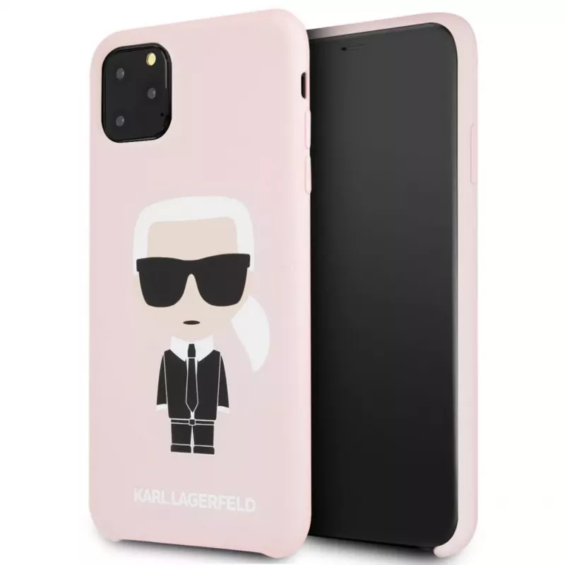 Karl Lagerfeld Apple iPhone 11 Pro Max Silikona Pilna Korpusa Ikonic Pink Rozā