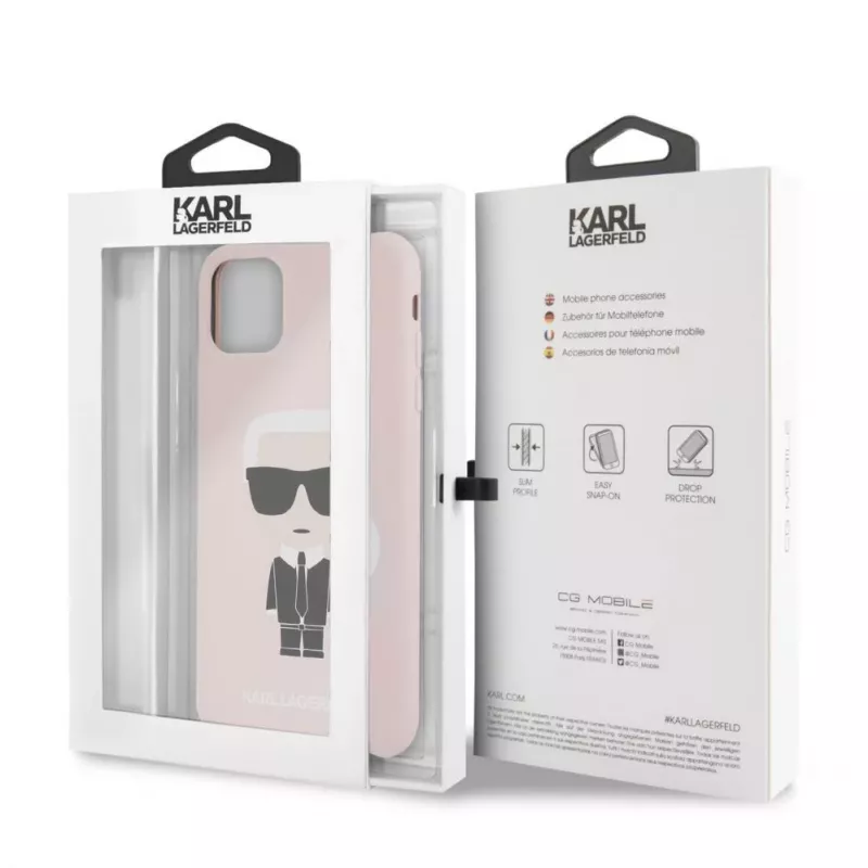 Karl Lagerfeld Apple iPhone 11 Pro Max Silikona Pilna Korpusa Ikonic Pink Rozā