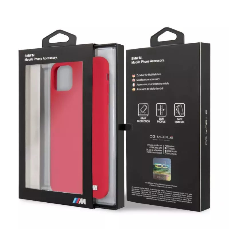 BMW Apple iPhone 11 Pro Max Cietais Silikona Vāciņš Sarkans