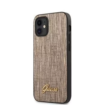 Guess Apple iPhone 12 mini 5.4 collu Ķirzakas vāciņš Zelts