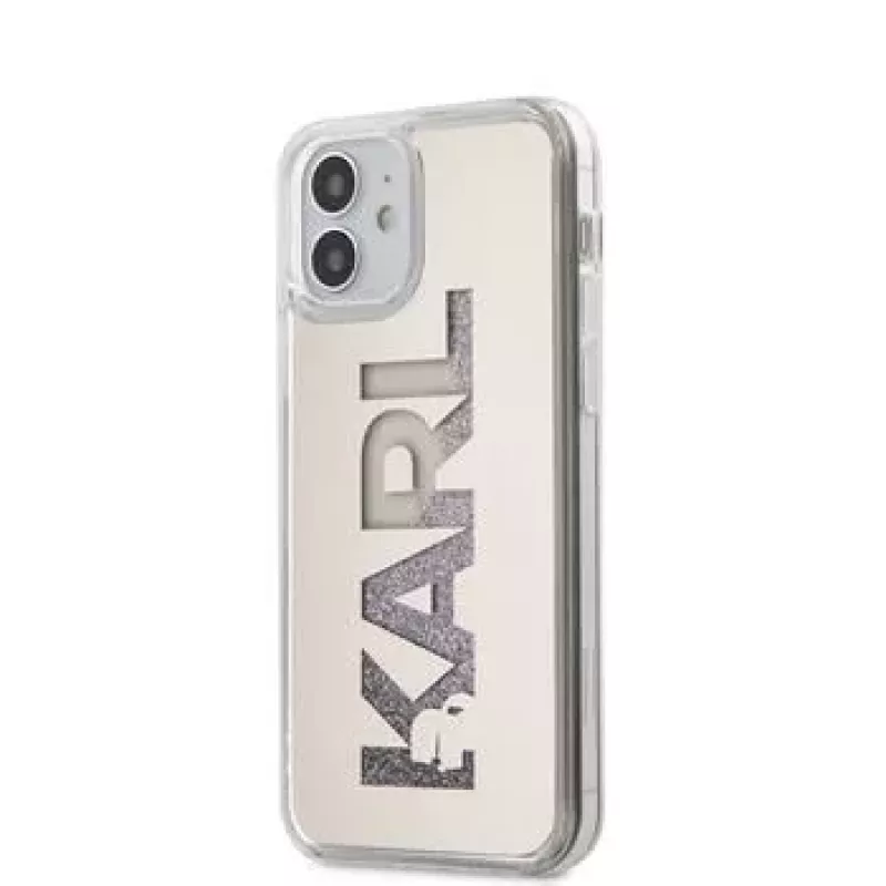 Karl Lagerfeld iPhone 12 mini 5.4'' Liquid Glitter Multi Mirror Cover Silver
