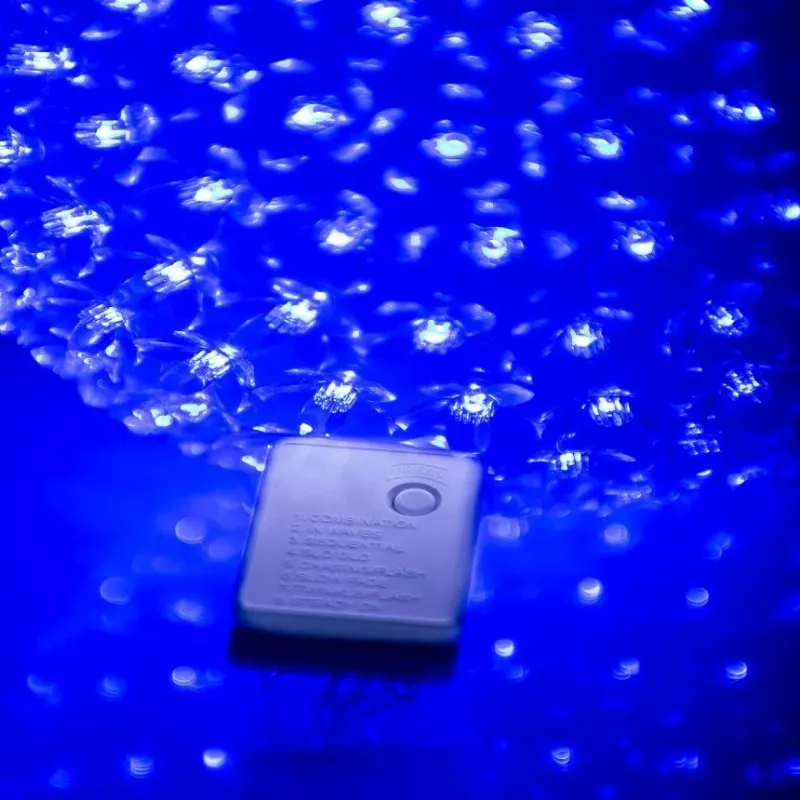 iLike Dekoratīvā LED gaismas bumba ar ziediem 300 LED zila 25 cm
