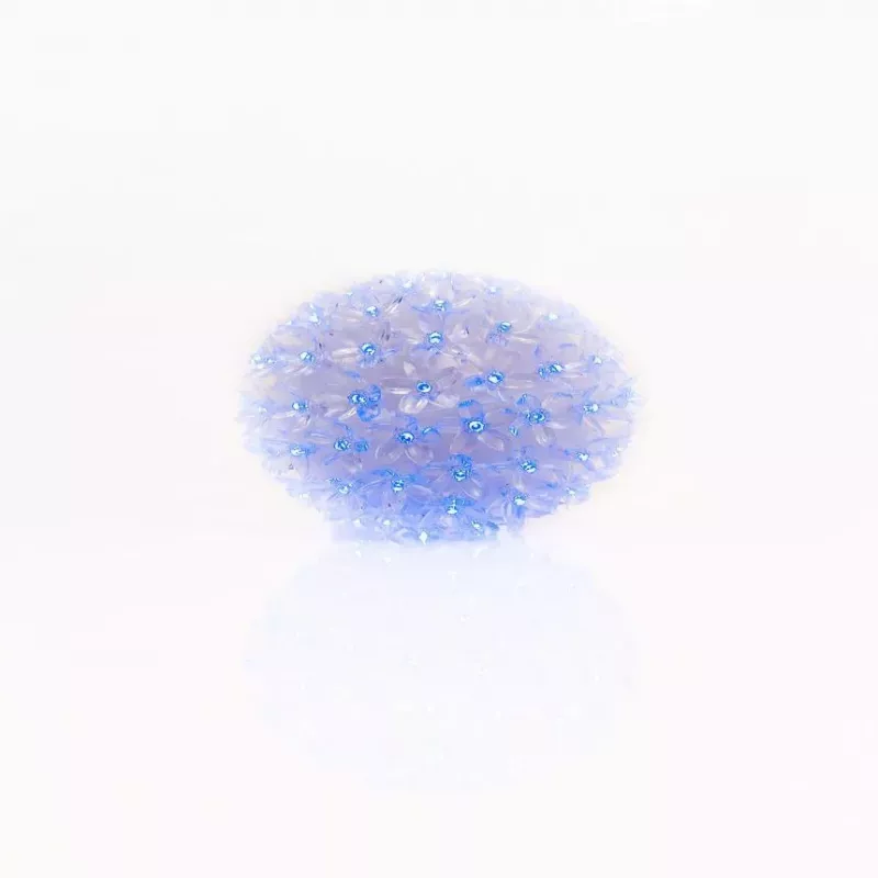 iLike RS-209 Dekoratīvā gaismas bumba ar ziedu rakstu 100 LED zila 14 cm