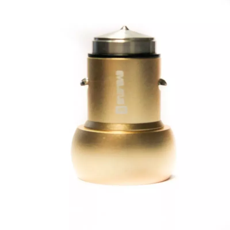 Evelatus ECC01 GOLD Auto lādētājs 2 USB porti 3.1A ar nerūsējošā tērauda glābšanas instrumentu Zelts