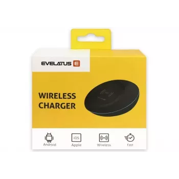 EVELATUS EWC01 bezvadu lādētājs balts - Qi 10W ātrās uzlādes paliktnis ar Micro-USB kabeli