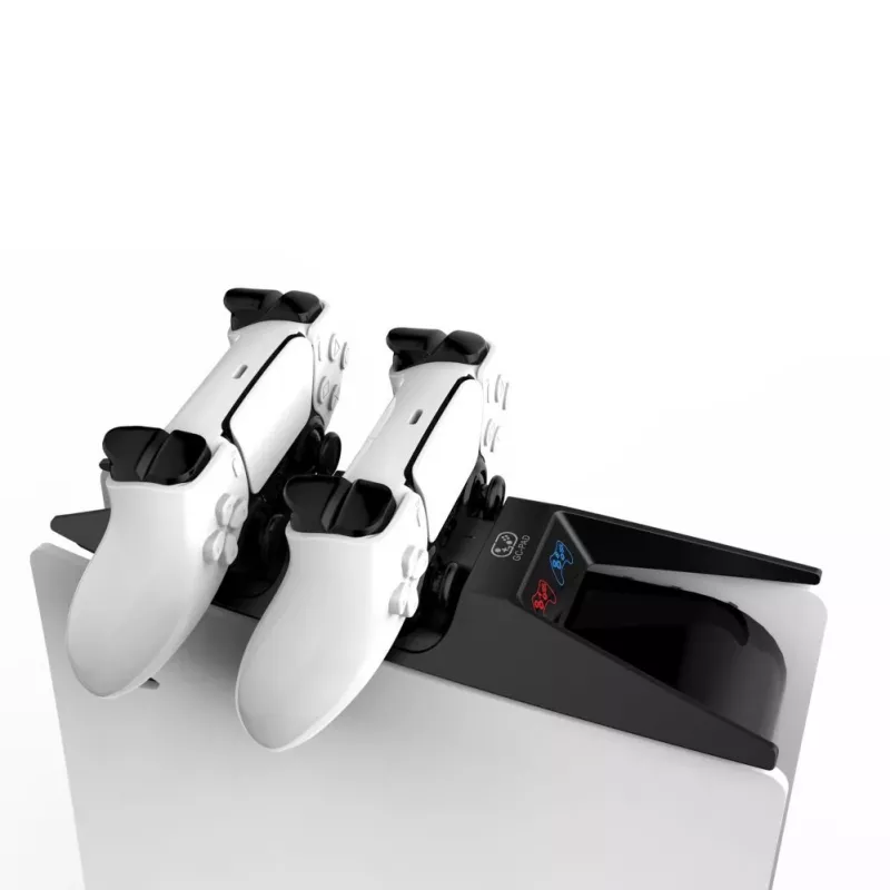 Saitake Dual Charging Station Dock for Sony PlayStation 5 PS5 Controllers, Console Shape, Black White
