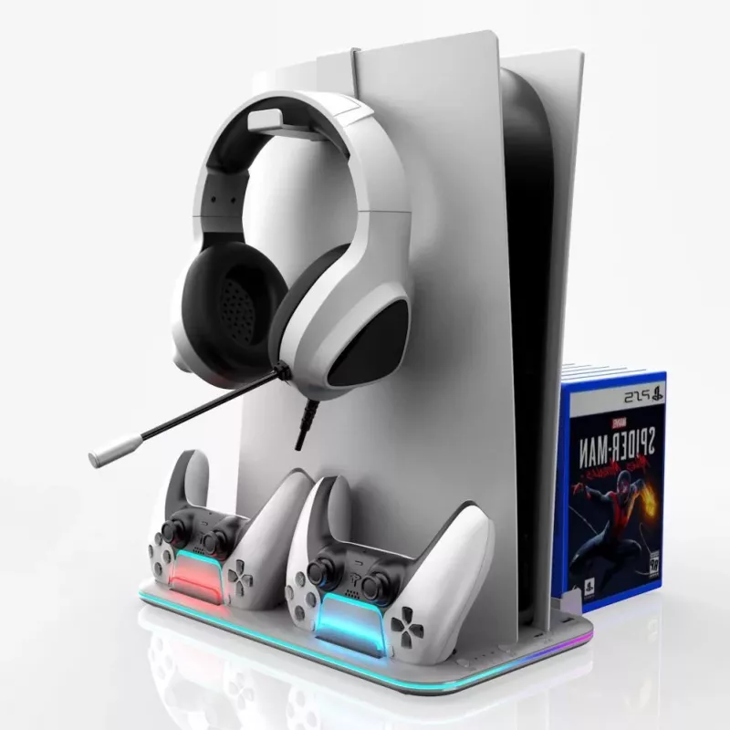 iLike Sim Cooler Statīvs ar Kontrolieru Lādētāju Sony PlayStation 5 / 5 Slim RGB Melns