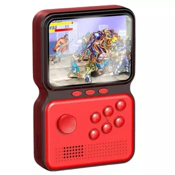 GameBox M3 16 bitu portatīvā retro spēļu konsole ar 900 spēlēm, 3 collu HD LCD / TV RCA kabelis, sarkana