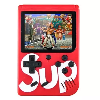 GameBox R2 8bit Portable Retro Game Console ar 400 spēlēm, 3 inch LCD, 1 kontrolieris, TV RCA kabelis - Sarkans