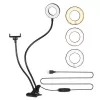 Elight TF Desk Clip Live Stream Selfie 11cm Ring LED Light with 30cm Flexible Tube Phone Holder Black