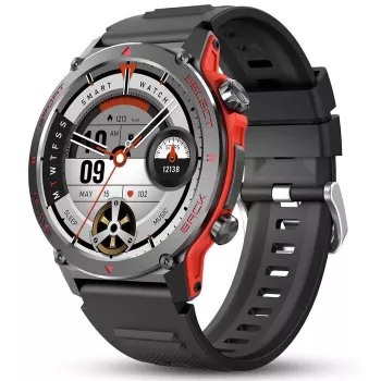 iWear Z136 Zinc Sport BT Call Smart Watch 1.43 collu AMOLED Displejs Sirdsdarbības un Skābekļa monitors Melns
