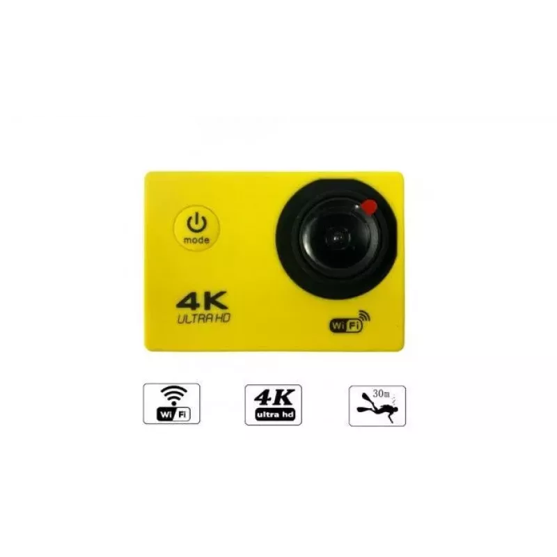 iWear K1 Ultra HD 4K 16Mpix Wi-Fi Sport Camera ar 2'' LCD tālvadību un 8x stiprinājumu komplektu