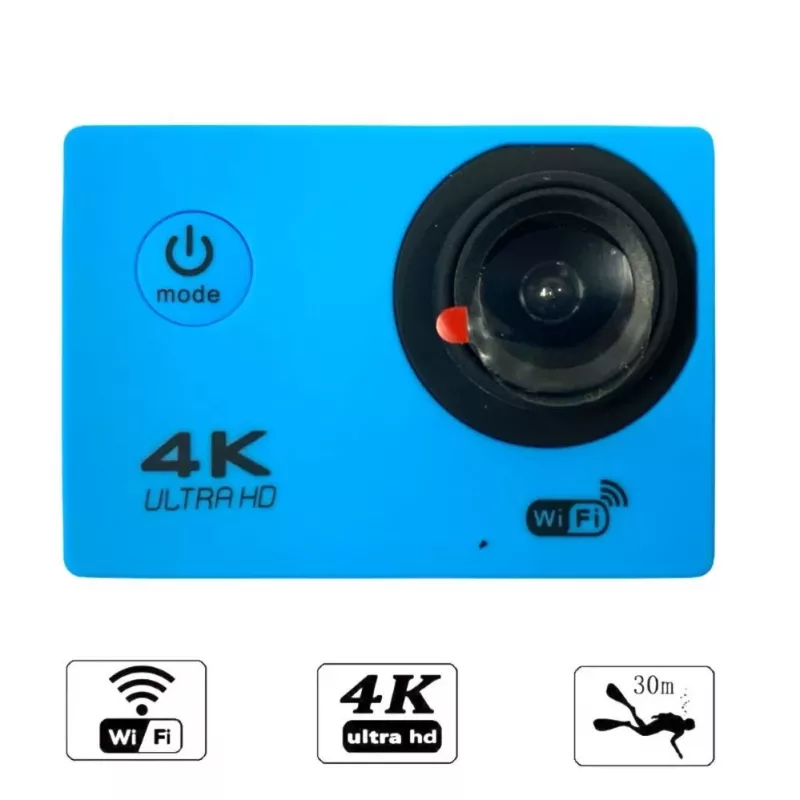 iWear K1 Ultra HD 4K 16Mpix Wi-Fi Sporta kamera ar 2 collu LCD tālvadību un 8x stiprinājumu komplektu
