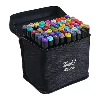 iLike Toy Super Set 48 krāsu marķieri ar rāvējslēdzēja somu