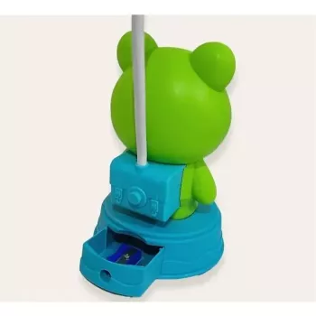 Kiddyz NL1 Space Froggy Bērnu nakts gaisma un galda lampa (20x10cm) ar USB barošanu un zīmuļu asināmo – Zaļa