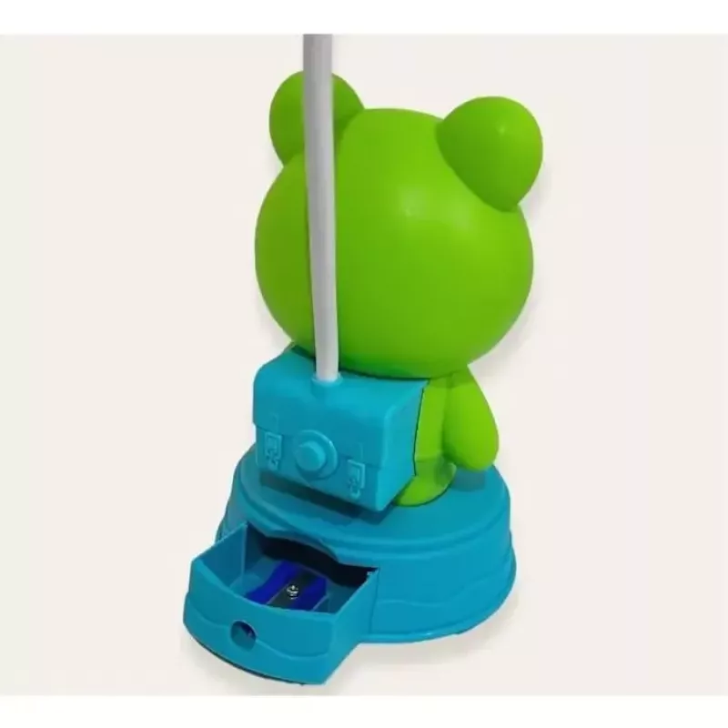 Kiddyz NL1 Space Froggy Bērnu nakts gaisma un galda lampa (20x10cm) ar USB barošanu un zīmuļu asināmo – Zaļa