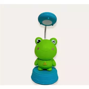 Kiddyz NL1 Space Froggy Bērnu nakts gaisma un galda lampa (20x10cm) ar USB barošanu un zīmuļu asināmo – Zaļa