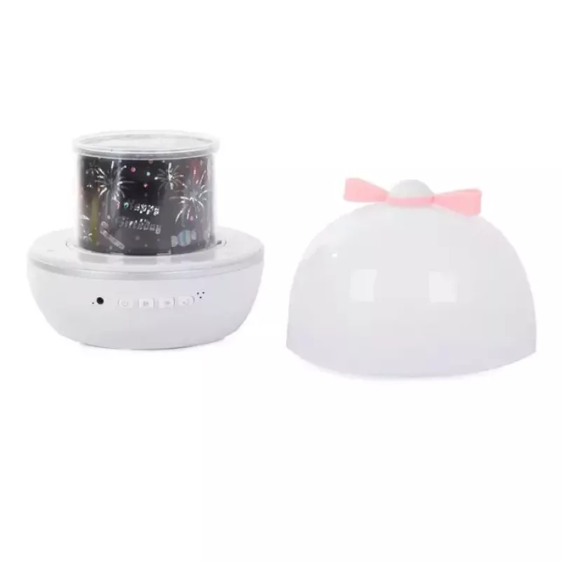 Kiddyz WH-16E Dream Projection Night Lamp (12x12x12 cm) ar 6 rakstu filmām USB-C uzlādējams balts