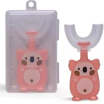 Kiddyz U1 Electric Toothbrush for Kids 2-6 Years, U-Shape Soft Silicone Bristles, Dustproof Case, Pink