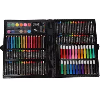 iLike 168pcs Mākslas komplekts zīmēšanai un krāsošanai ar marķieriem, krītiņiem, zīmuļiem, akvareļiem un uzglabāšanas kastīti