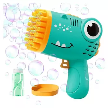 Kiddyz Bubble Gun 40 caurumu ziepju burbuļu pistole ar pudeles turētāju iekštelpu bērnu ballītēm un āra spēlēm