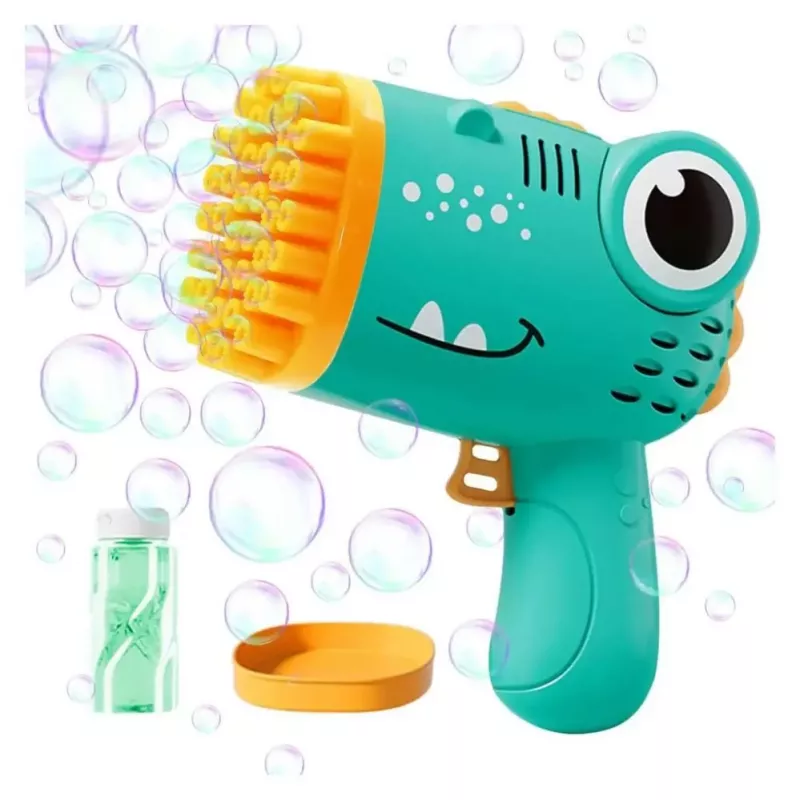 Kiddyz Bubble Gun 40 caurumu ziepju burbuļu pistole ar pudeles turētāju iekštelpu bērnu ballītēm un āra spēlēm