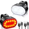 ELIGHT IWEAR-LED-BK LED velosipēda lukturu komplekts, USB uzlādējams priekšējais un aizmugurējais lukturis, melns