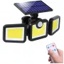 Elight Solar Sensor Wall Light 3in1 LS6 ar kustības sensoru, tālvadības pulti un vadu saules paneli, melna
