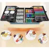 iLike Stationery Art Set for Kids 145pcs Creative Drawing Kit Pink Case
