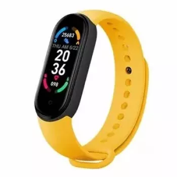 iWear SM6 Viedā aproce - Fitnesa izsekotājs IP67 ar sirdsdarbības un asinsspiediena / sociālo / miega monitoru Dzeltens
