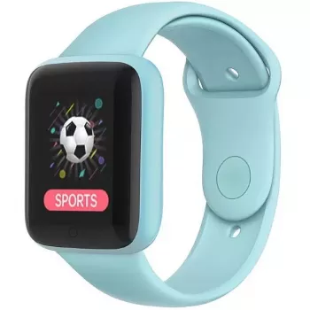 iWear M7 Smart & Fit Watch ar pilnu skārienjutīgu 1,3 inch IPS, multivides vadību, sirdsdarbības ātrumu, asinsspiedienu, gaiši zilā krāsā