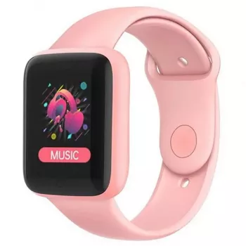 iWear M7 Smart & Fit Watch ar pilnu skārienjutīgu 1,3 collu IPS, multivides vadību, sirdsdarbības ātrumu, asinsspiedienu, sociāli rozā