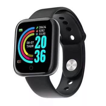 iWear M8 Smart & Fit Watch ar pilnu skārienjutīgu 1,3 collu IPS, sirdsdarbības ātrumu, asinsspiedienu, sociālo, melns
