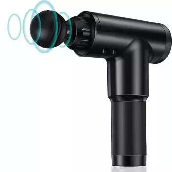 iLike GG Portable Fascial Muscle Massage Gun ar 6 līmeņu mainīgu vibrāciju + 3 sprauslas Melns